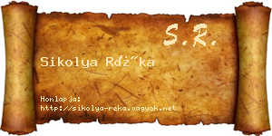 Sikolya Réka névjegykártya