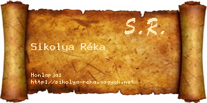 Sikolya Réka névjegykártya